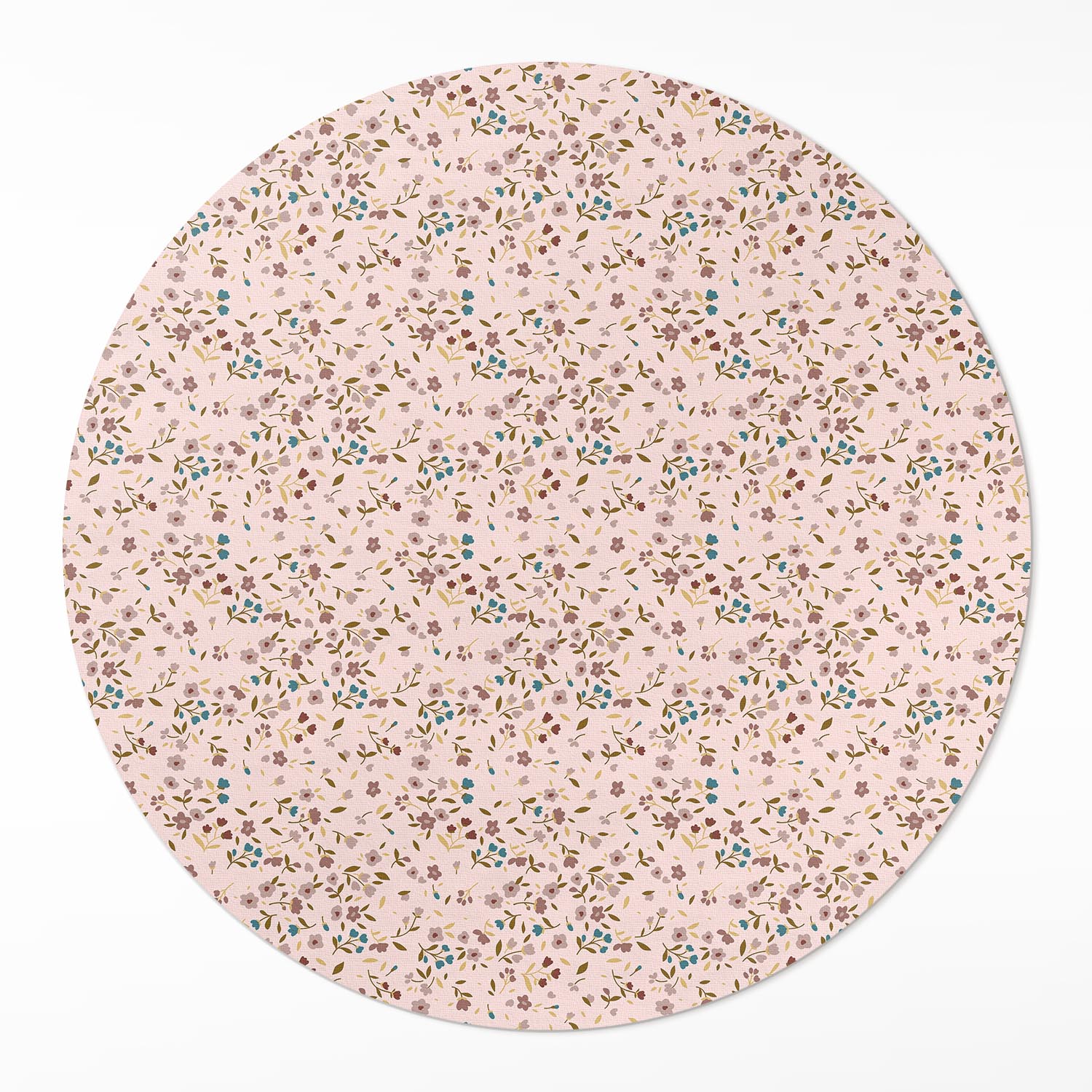 Kulatý Koberec koberec Drobné kvítky na polní louce v boho stylu ⌀ 110 cm