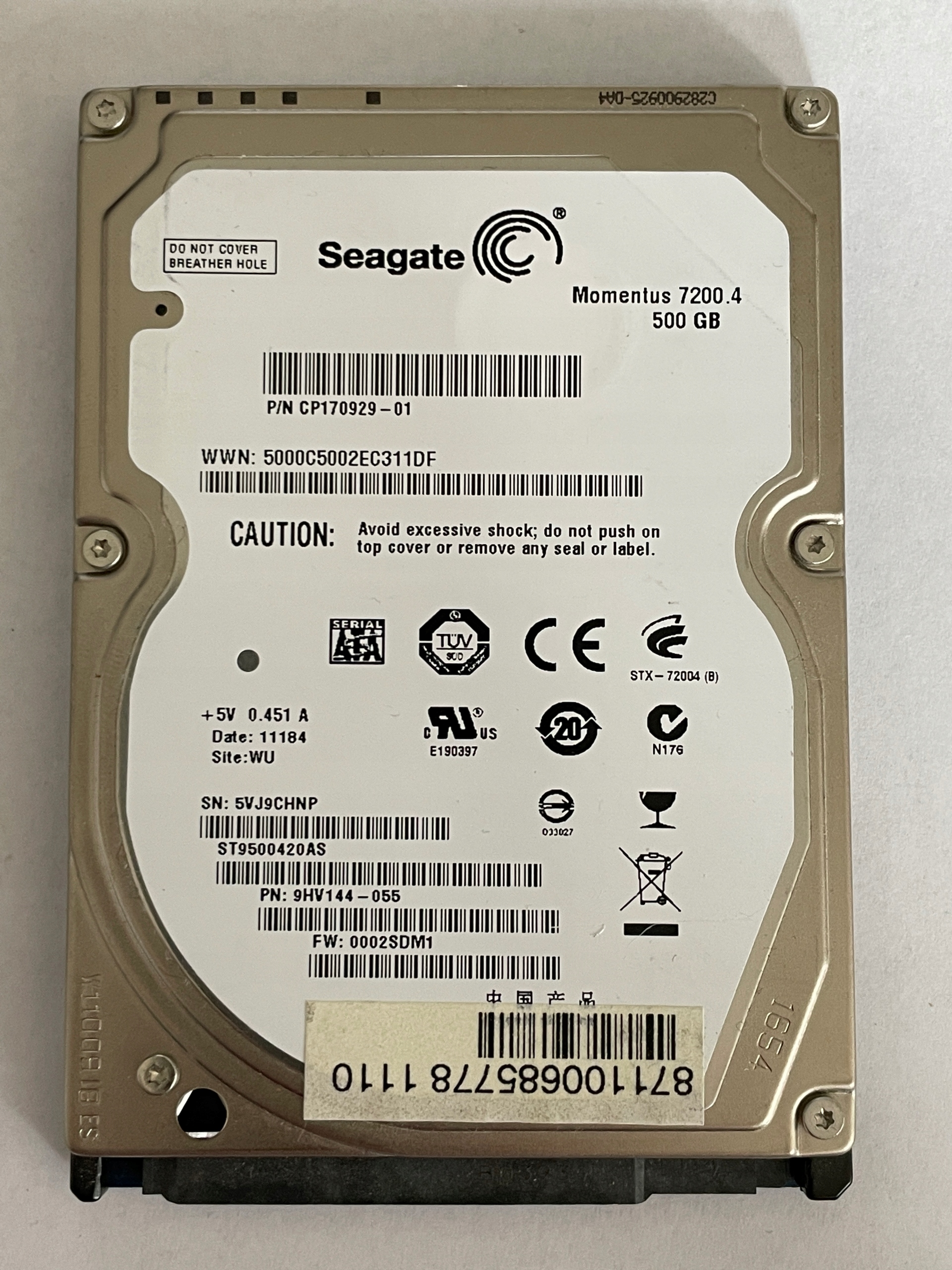 Dysk twardy Seagate ST9500420AS 500GB SATA II 2,5"