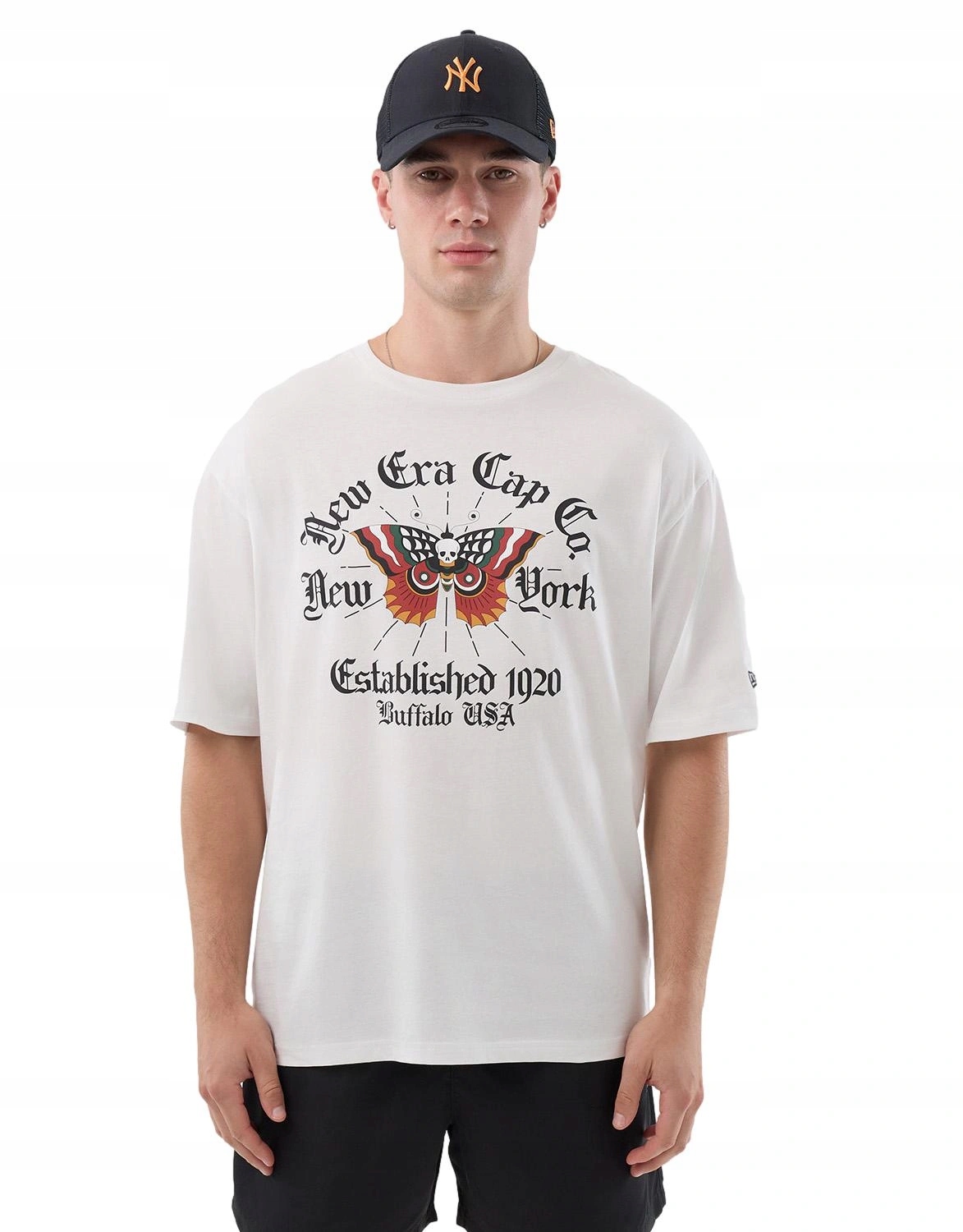 Tričko pánské New Era tričko Buffalo New York oversize bavlna bílá