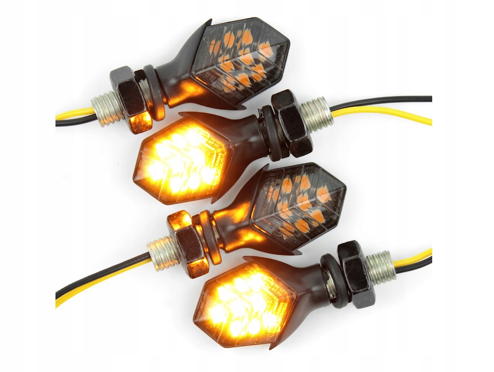 Uniwersalne kierunkowskazy 4x9LED MINI Strzałki Pchełki Homologacja Dymione