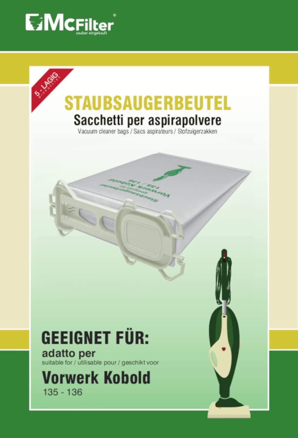 Filtry Worki Do Vorwerk Kobold VK135 VK136 135 136