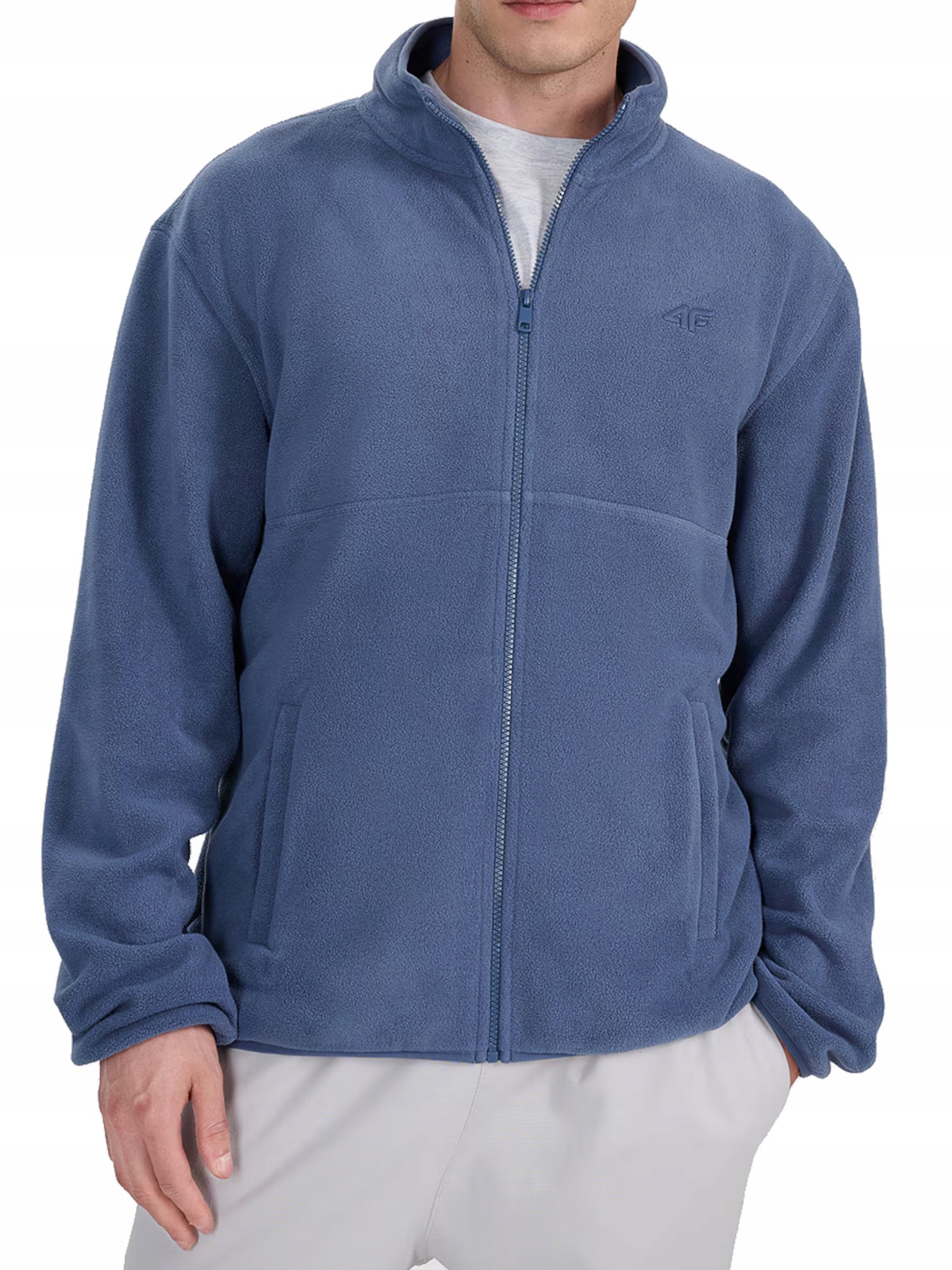 Fleecová Mikina 4F pánská 4FWAW25TFLEM357-32S teplá modrá mikina fleecová M