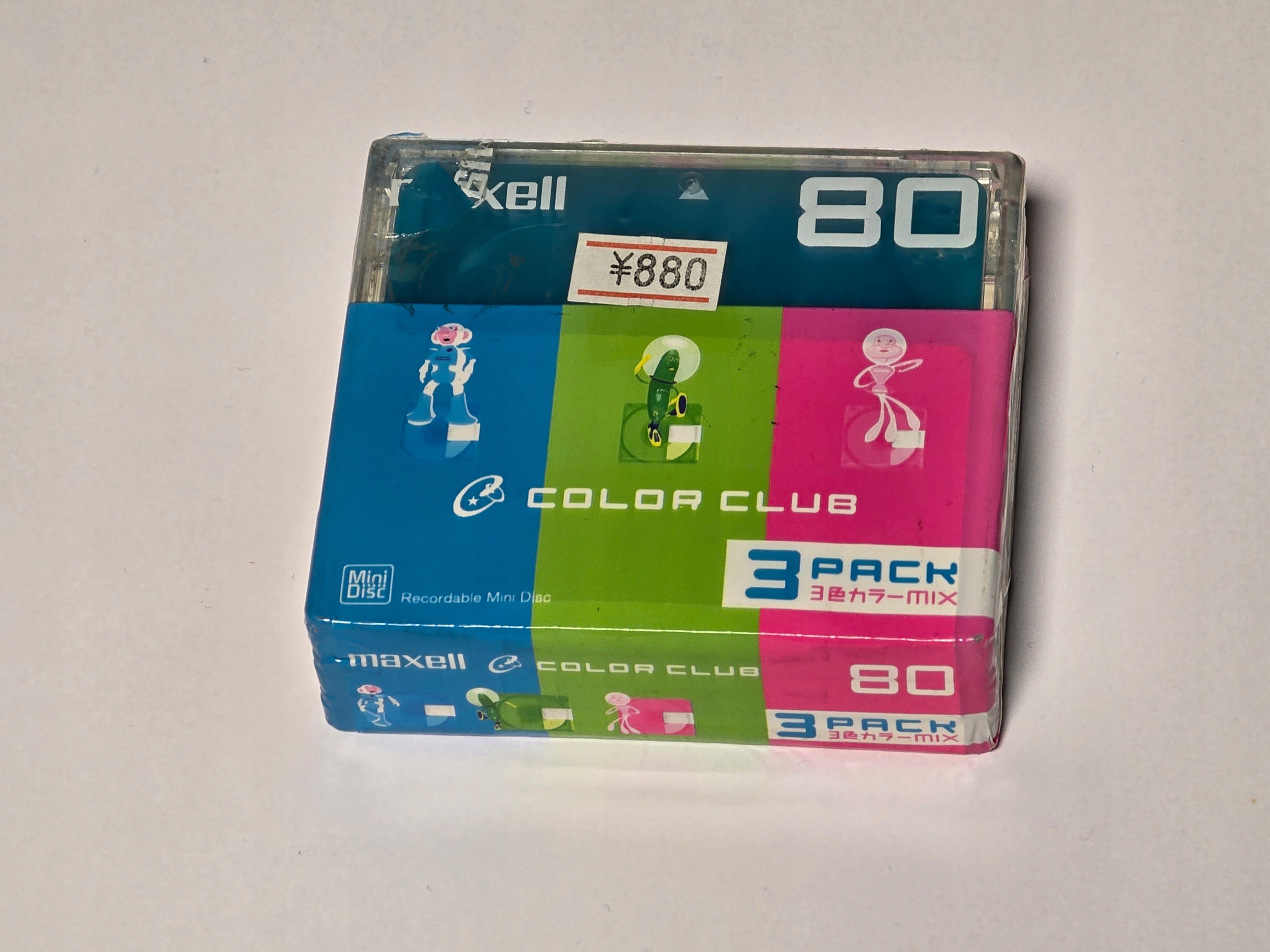 Minidisky MD Maxell 80 Color Club 3 Pack 3 Ks Vyrobené V Japonsku
