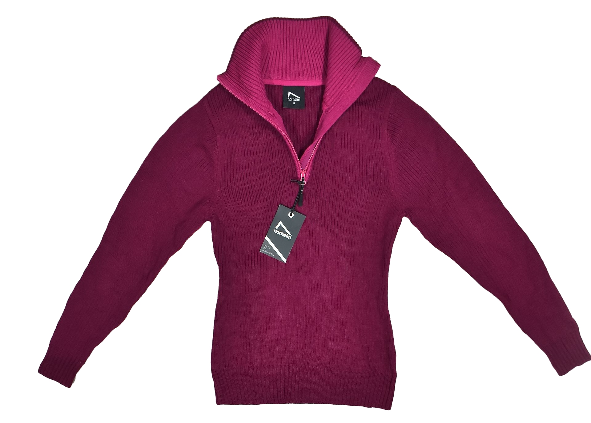 Norheim Damski Wełniany Sweter Trekkingowy Zip Neck M