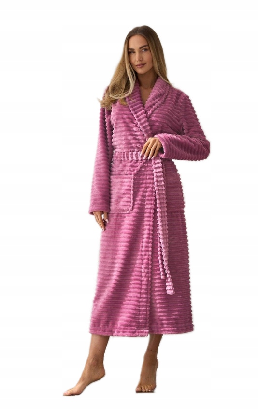 L&L Dámský Župan Višeň Růžová 2415 Dlouhý Ritta XXL/44