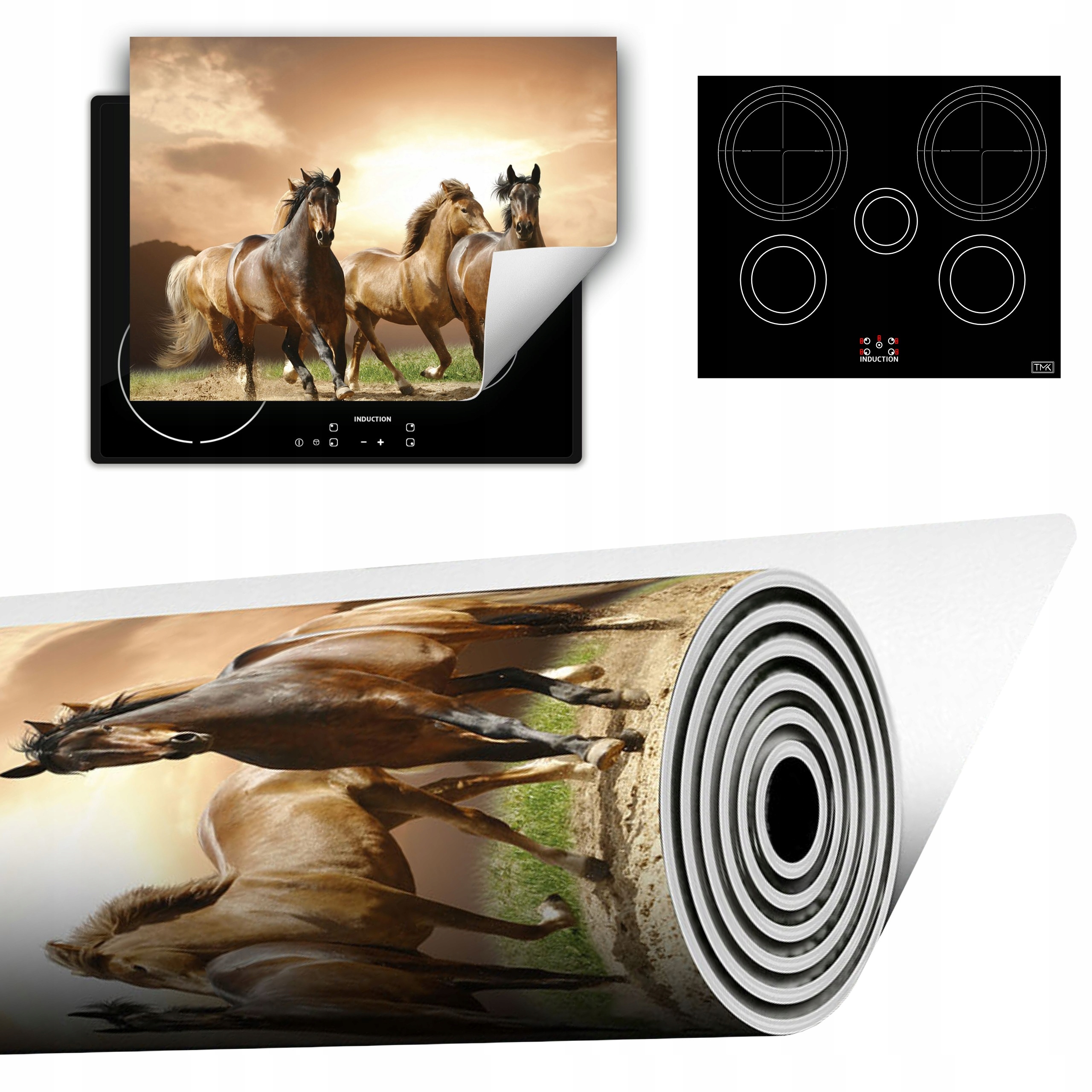 Vinylová Podložka Do Kuchyně Více Místa 70x52 hnědá koně