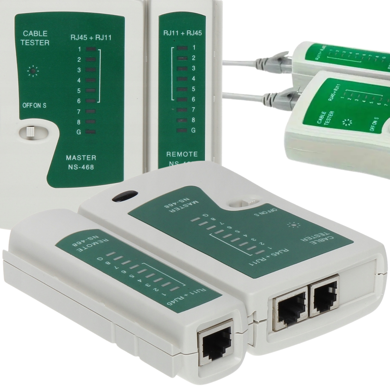 Tester Przewodów Kabli Sieciowych Kabla Okablowania LAN RJ45 RJ11 MAT-