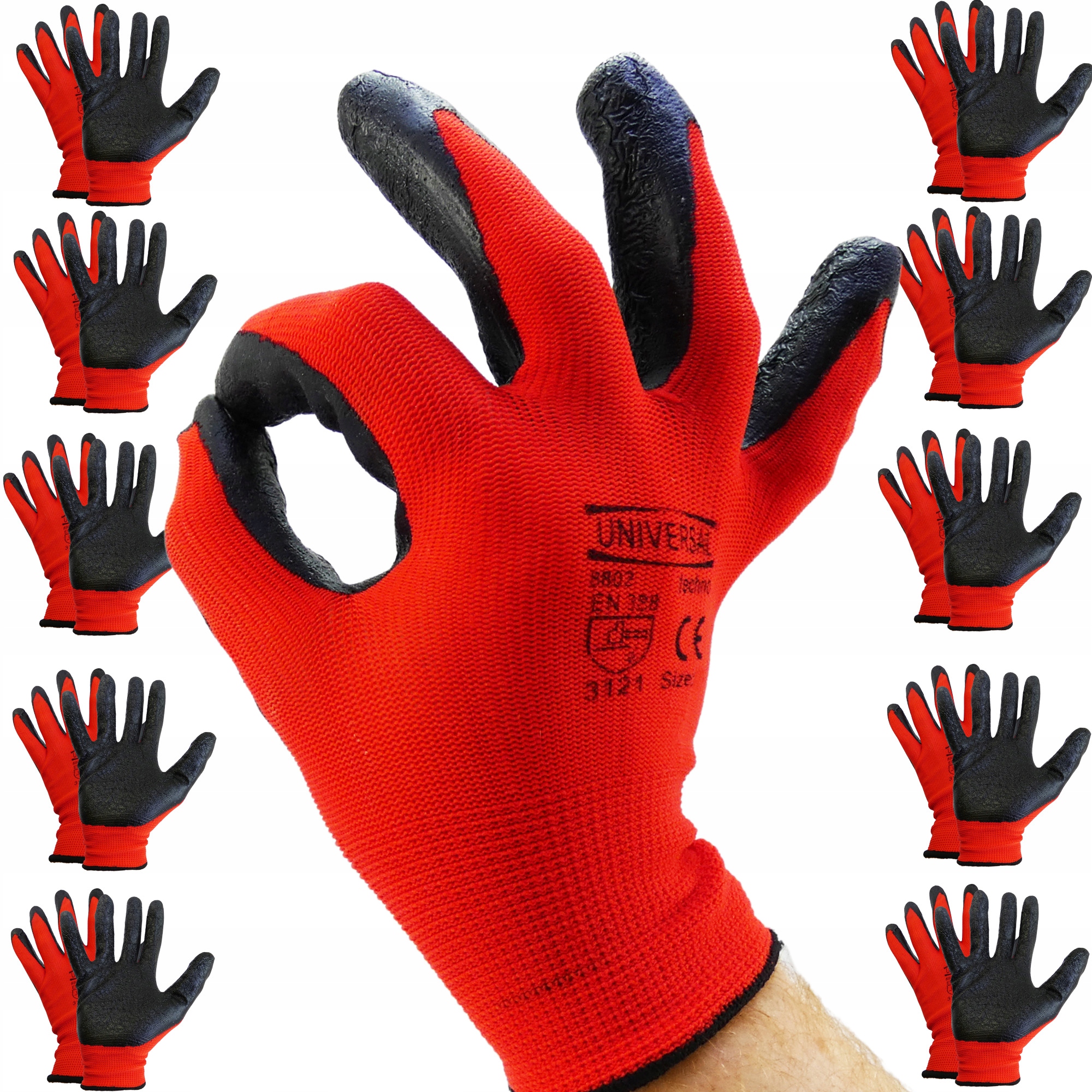 

Rękawice Rękawiczki Robocze Latex Grip 10 Par r 8