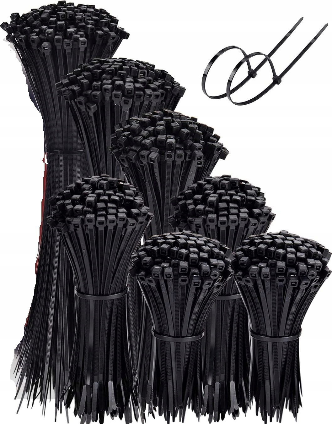 100x CZARNE OPASKI ZACISKOWE UV TRYTKI 7,6x400 mm OPASKI KABLOWE TRYTYTKI Materiał nylon