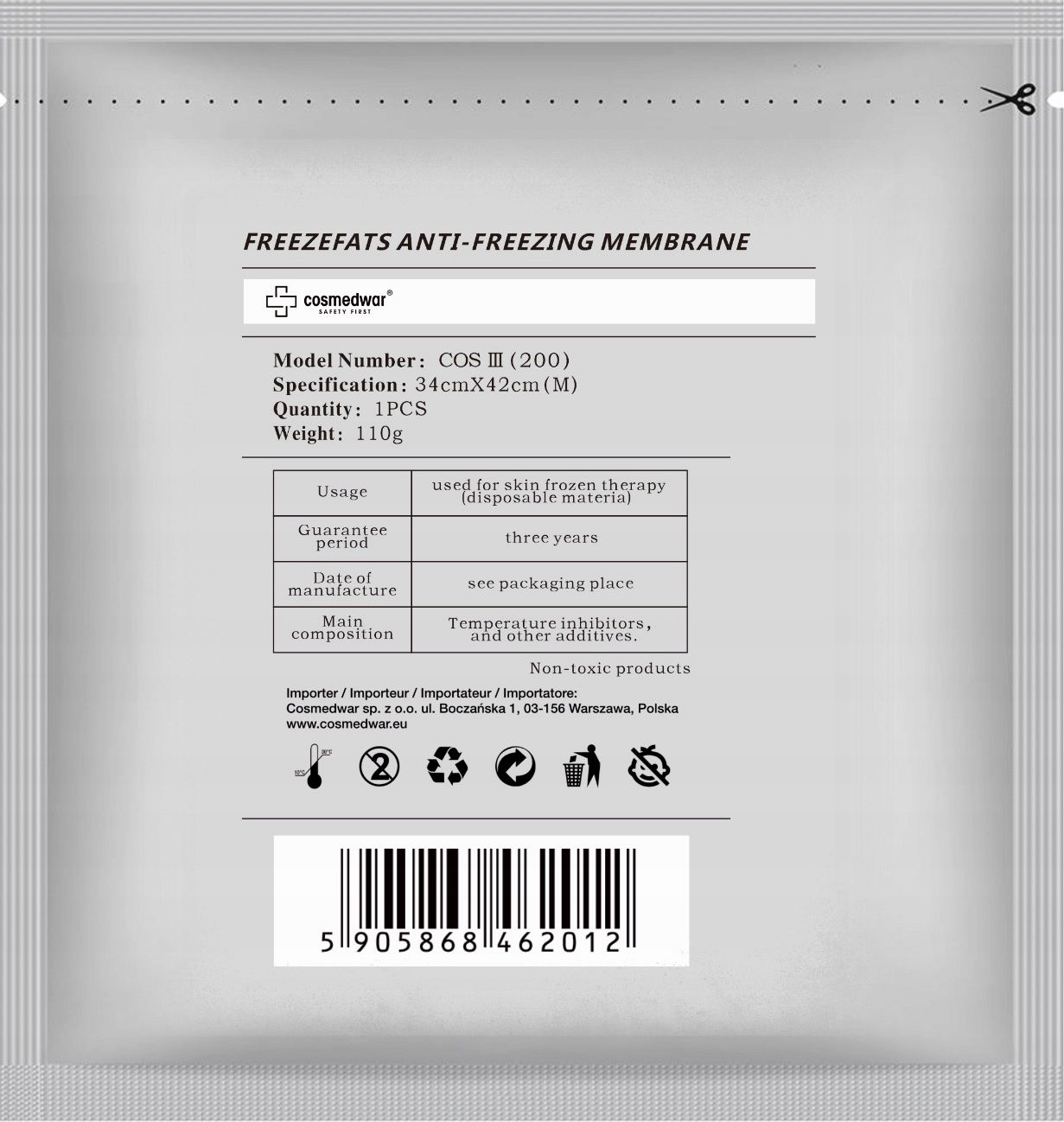 Membrána pro kryolipolýzu Freezefats 34 cm x 42 cm – 14 kusů