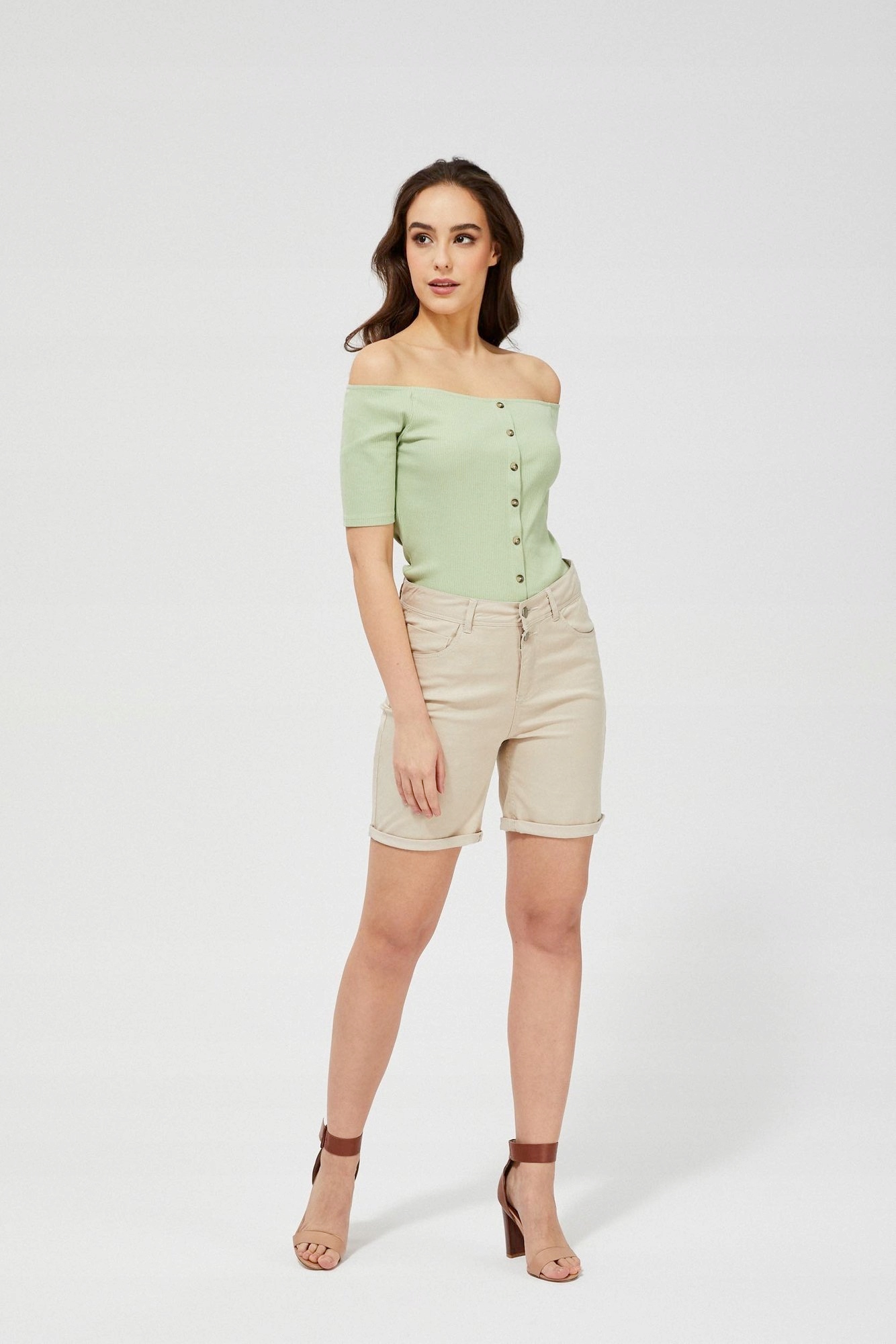 

Moodo Szorty lyocell L-SH-3413 Beige; Xs