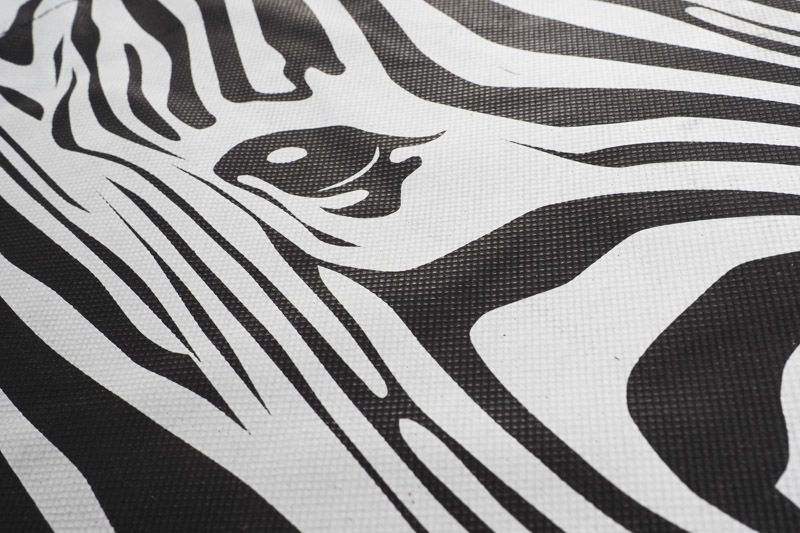 czarno-biała TORBA TKANA z uszami GAM mocna DUŻA TORBA na ZAKUPY z zebrą Marka inna