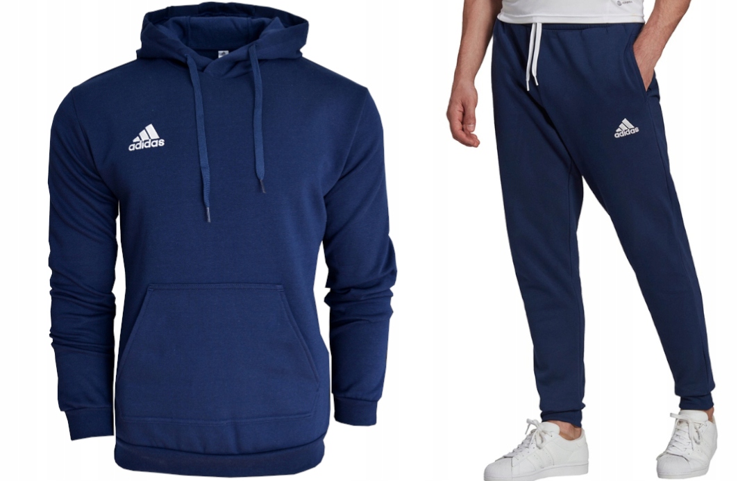 Adidas dres męski komplet dresowy spodnie bluza bawełna roz. M