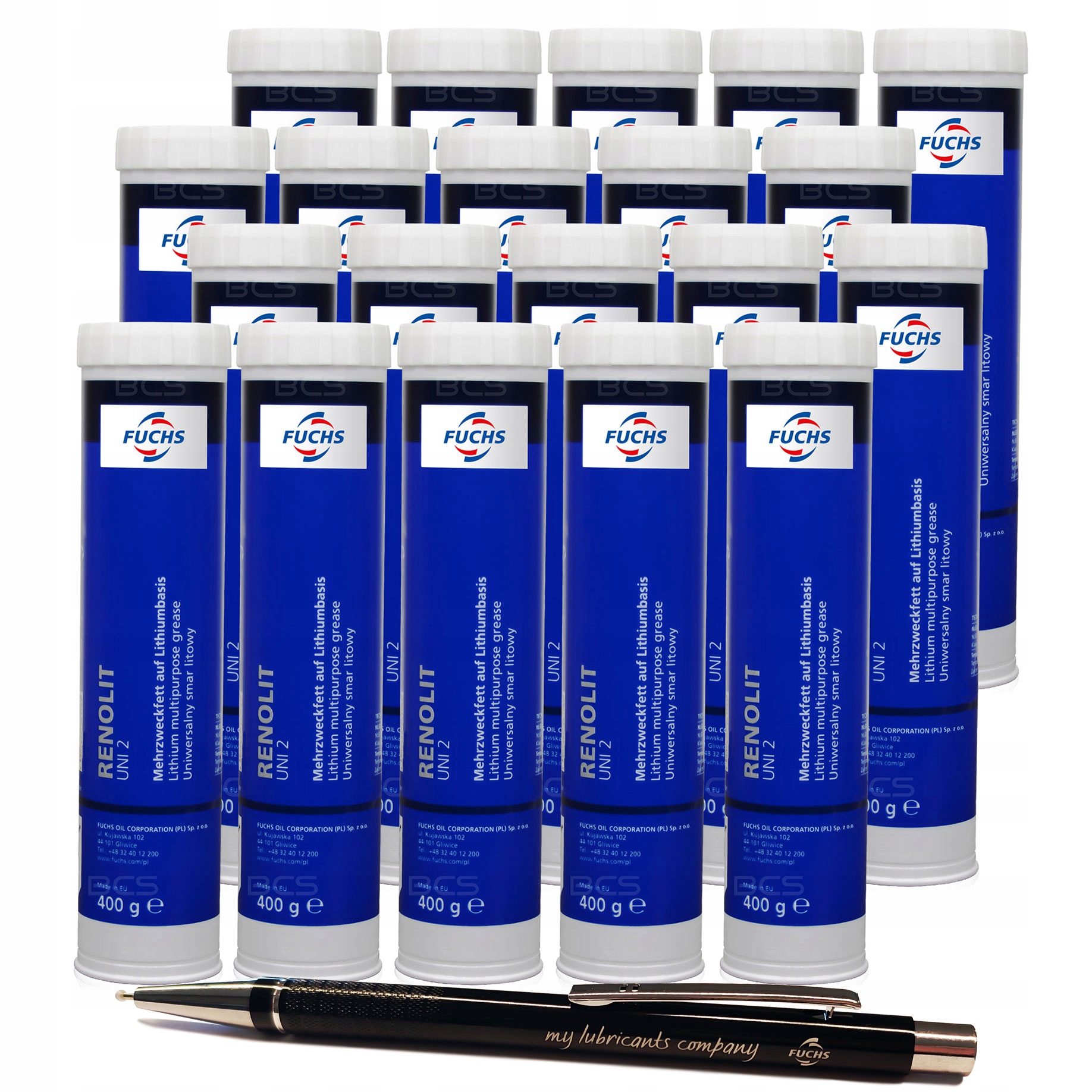 20 x Fuchs Renolit Uni 2 Plastyczny Smar Litowy Nlgi 2 W Tubie 400g