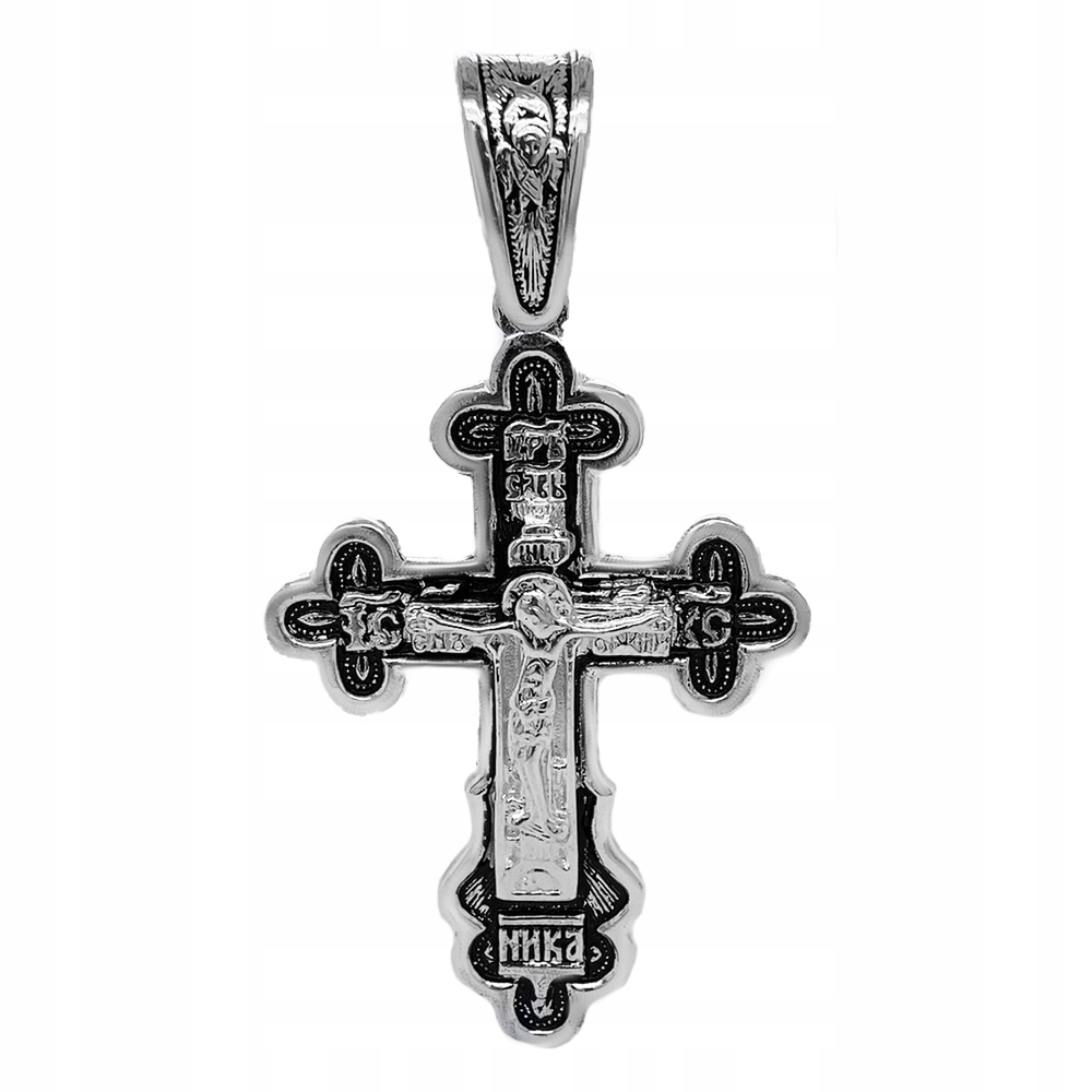 Stříbrný kříž ryzost 925 s obrazem Ježíše Krista Pravoslavného