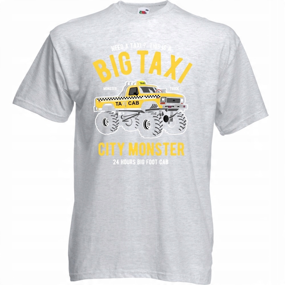 

Koszulka monster truck taxi samochód XL ash szara