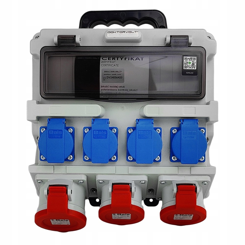 Elektrický rozvaděč 12 modulový s držákem IP44 4x230V Schuko 2x16A 32