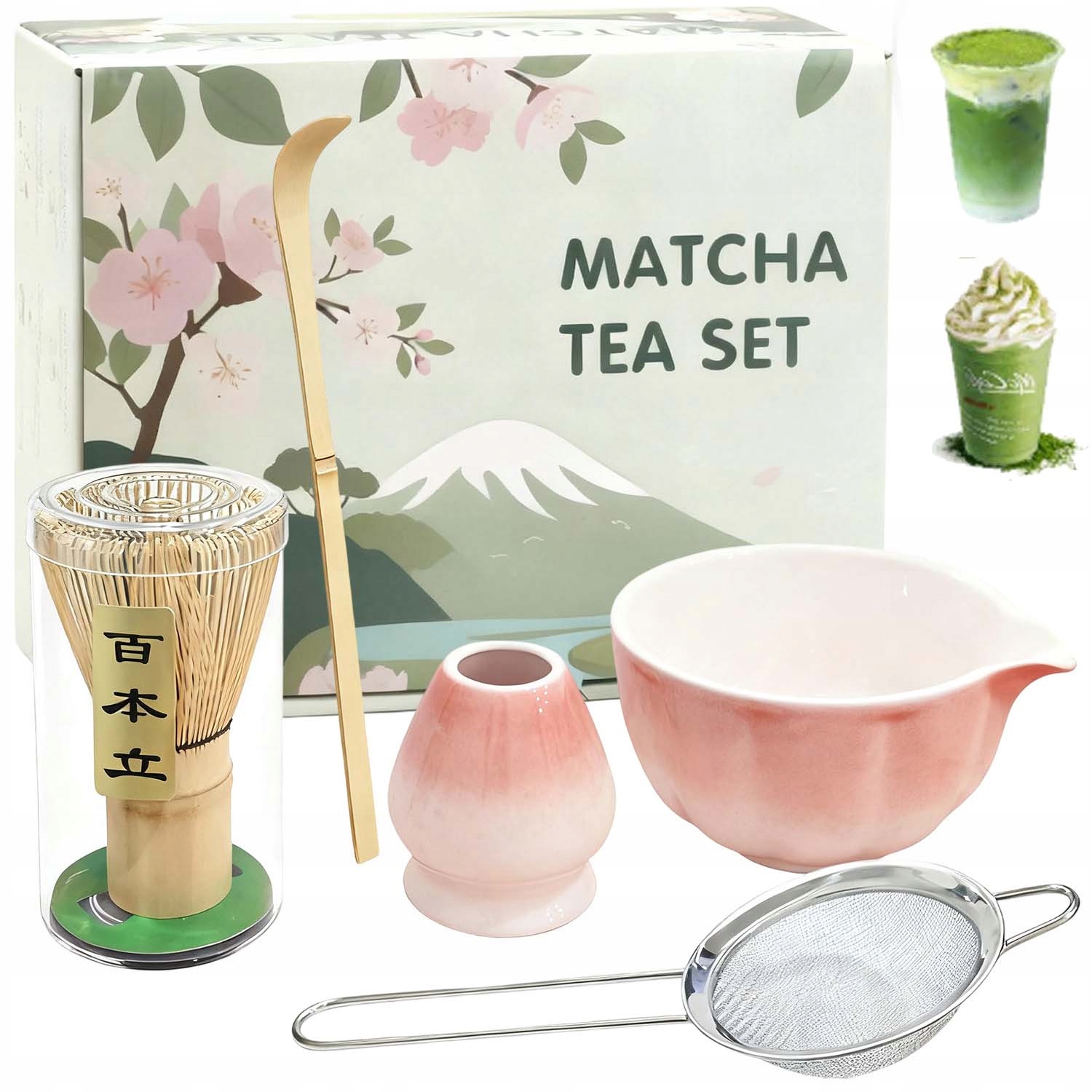 Levně Bambusové Čajové Lžičky S Příslušenstvím Pro Matchu 5-DÍLNÁ Sada