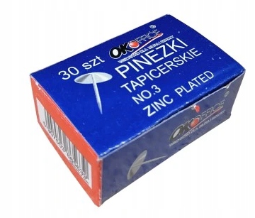 

Pinezki Tapicerskie Srebrne 30 Sztuk Okoffice