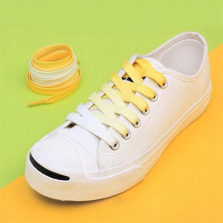 SZNUROWADŁA SZNURÓWKI KOLOROWE OMBRE 110 CM ŻÓŁTE