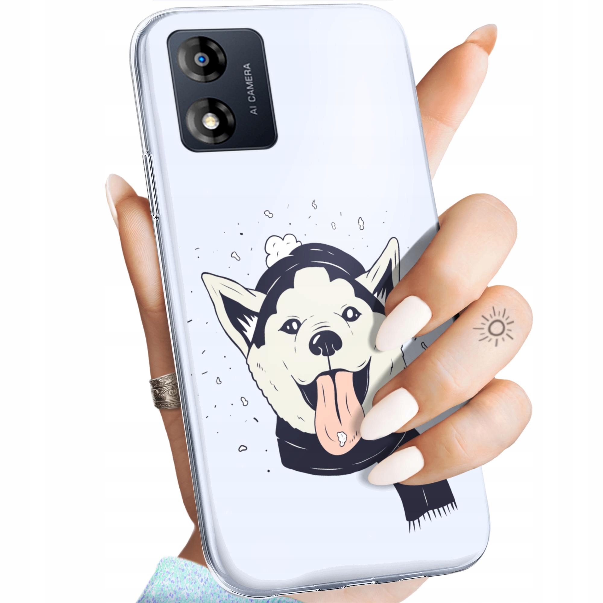 Etui Do Motorola Moto E13 Husky Psy Pieski Obudowa Pokrowiec Case
