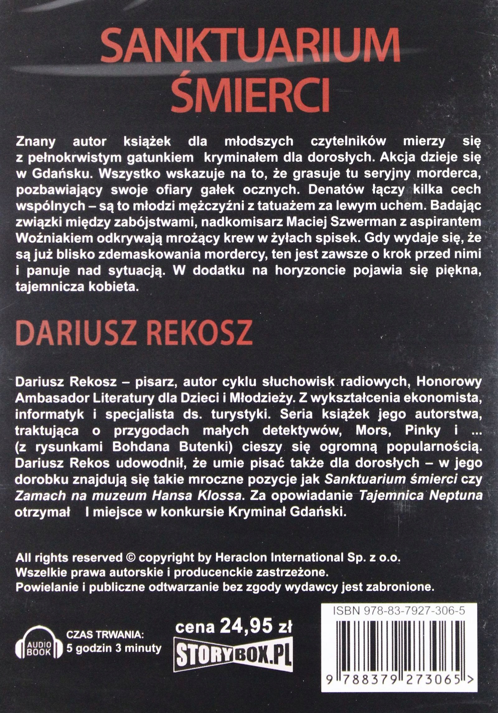 SANKTUARIUM ŚMIERCI - DARIUSZ REKOSZ [AUDIOBOOK] [CD-MP3] Stan opakowania oryginalne