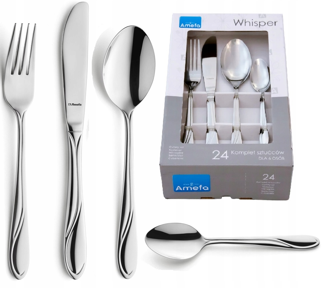 AMEFA 24 SZTUĆCE ZESTAW 1405 WHISPER KOMPLT POŁYSK