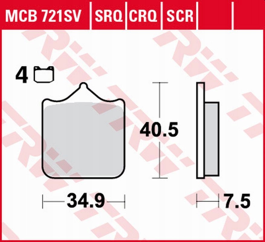 Brzdové Doštičky KH604/4 Aprilia Rsv 1000 Mile/r '01-'03, Rsv 1000R '04-'10