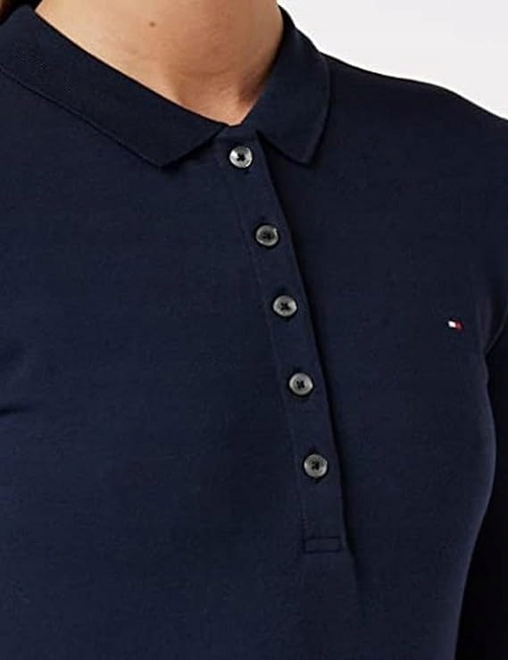POLÓWKA DAMSKA TOMMY HILFIGER XS HERITAGE LONG Kolor niebieski