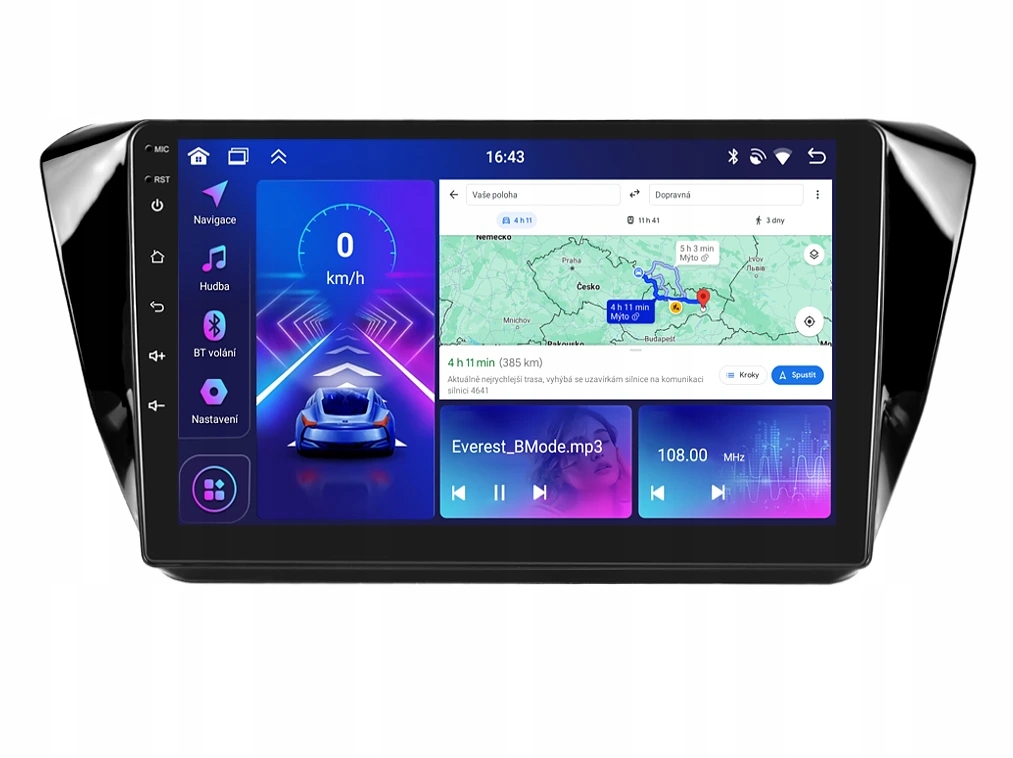 Bmode 2DIN autorádio BEV37 Android, Škoda Superb III