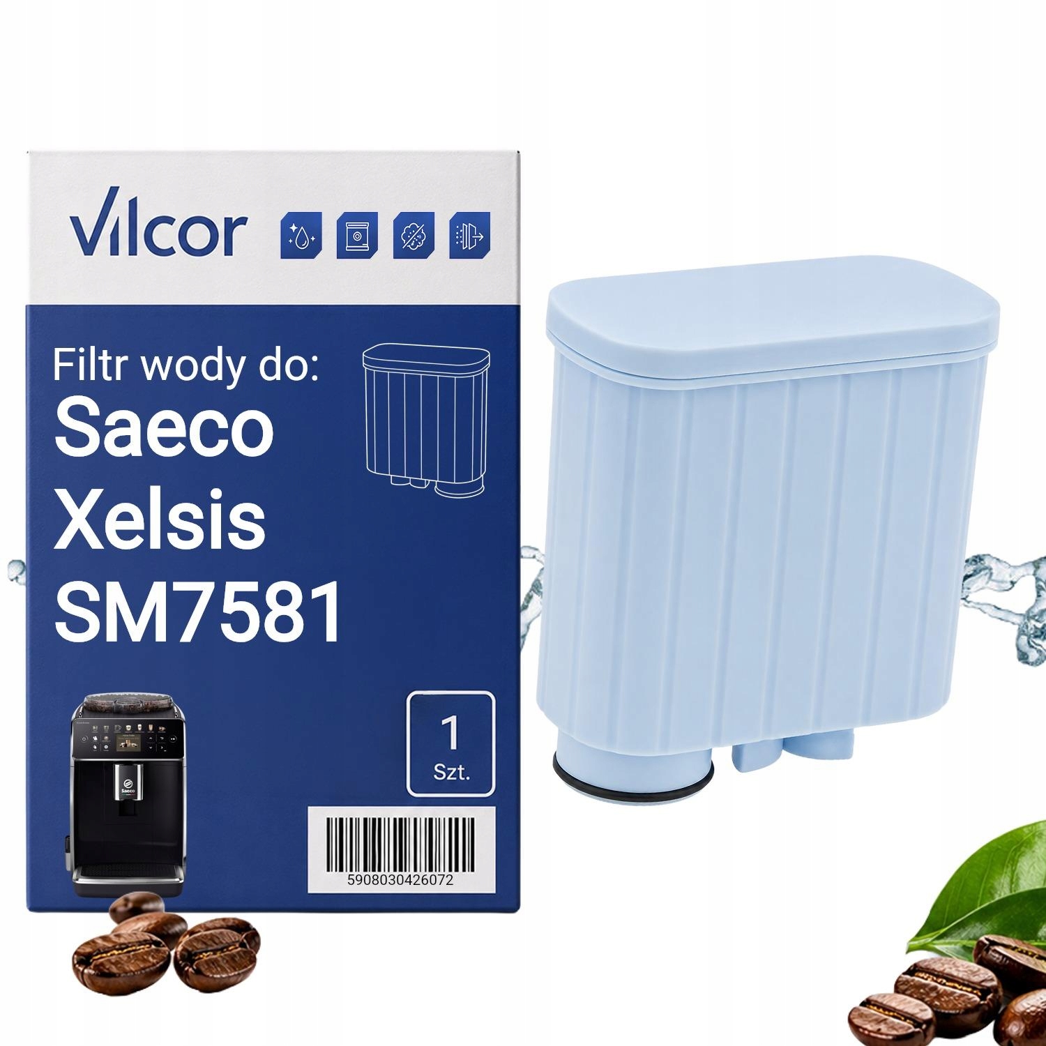Filtr Do Ekspresu Saeco Xelsis SM7581 Ciśnieniowy, Wydajny, Wody, Ochrona