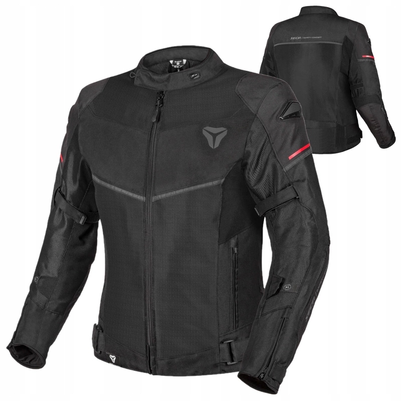 Motocyklová bunda Seca Stream Evo Black mesh zateplená, voděodolná Bonus