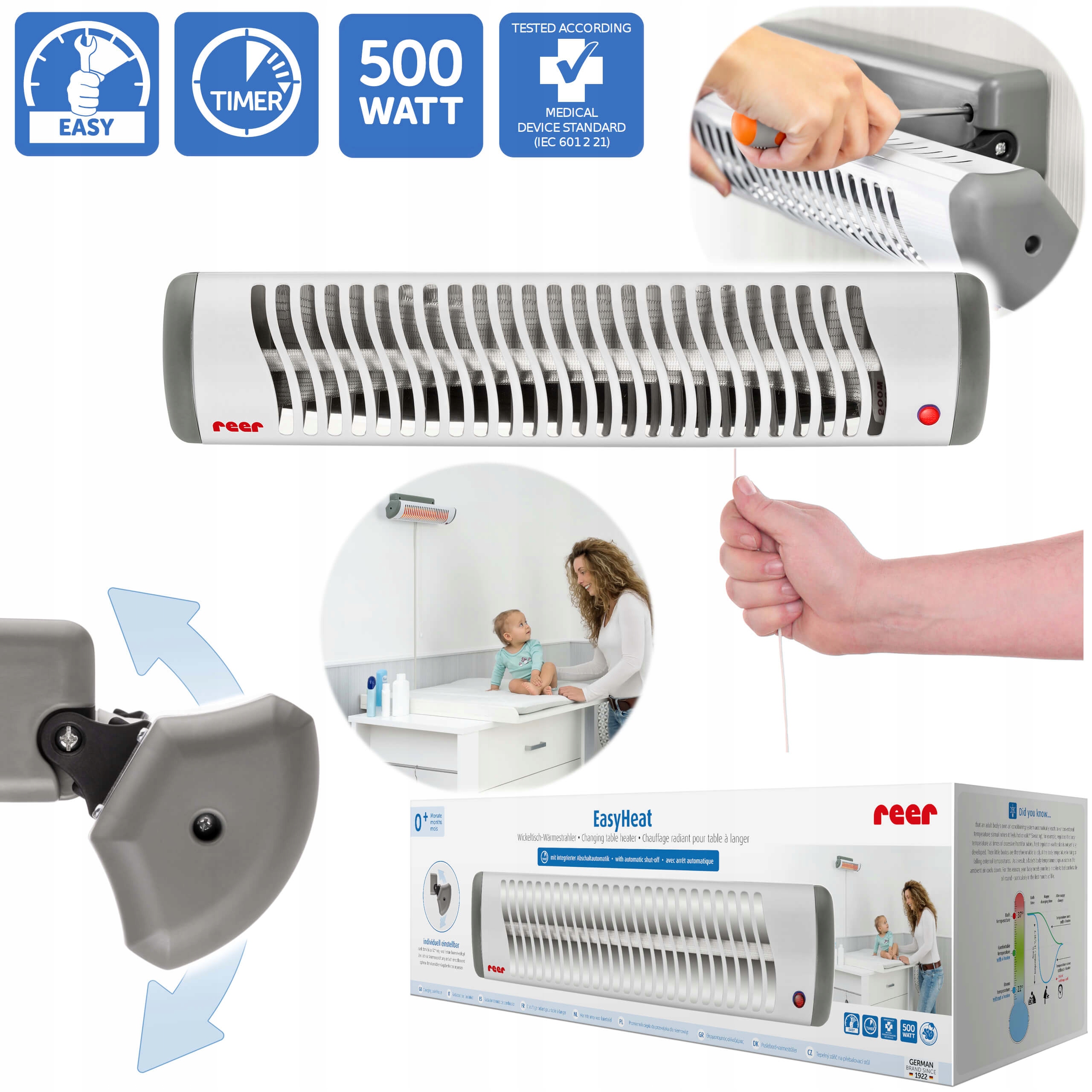 Ohřívač pro miminka EasyHeat 500W Reer