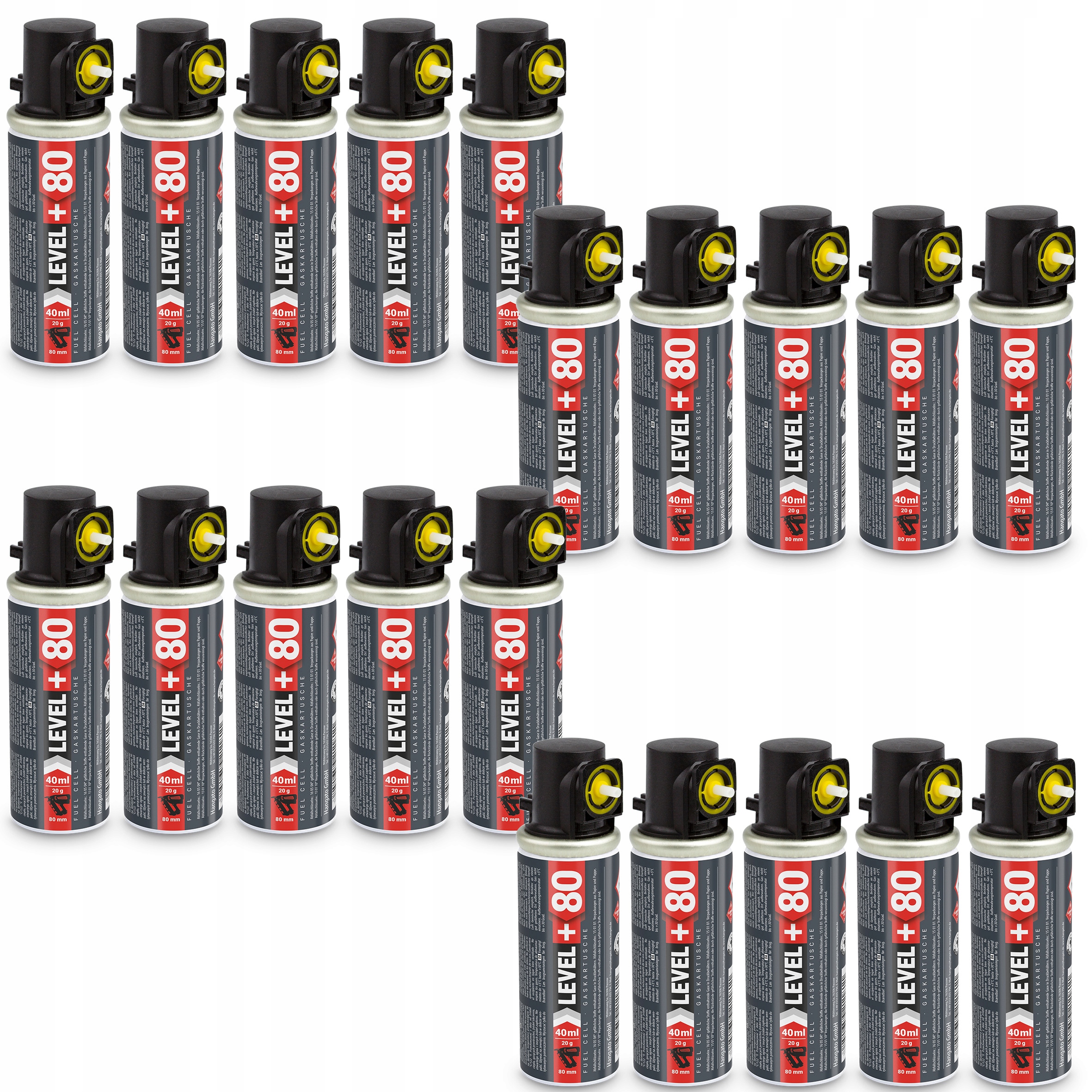 Náboj na plyn pro tyčinkové stroje 20 ks 78 mm 20 g L+80