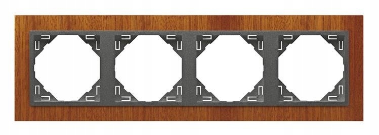 Efapel Arbore Rámček 4-NÁSOBNÝ Mahagónový Grafit 90940TMS