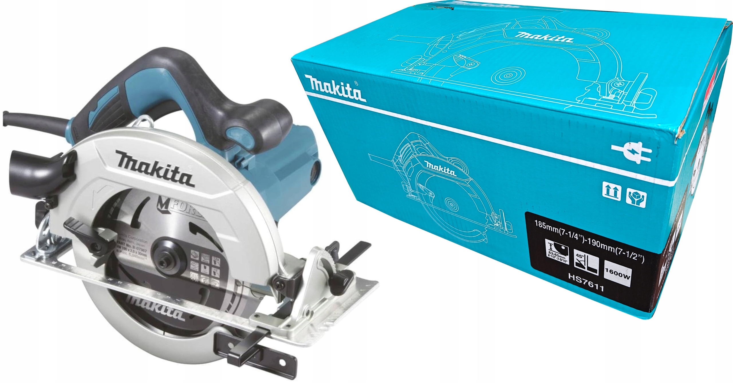 Ręczna Pilarka Tarczowa Makita HS7611 Piła 190MM 1600W 65MM
