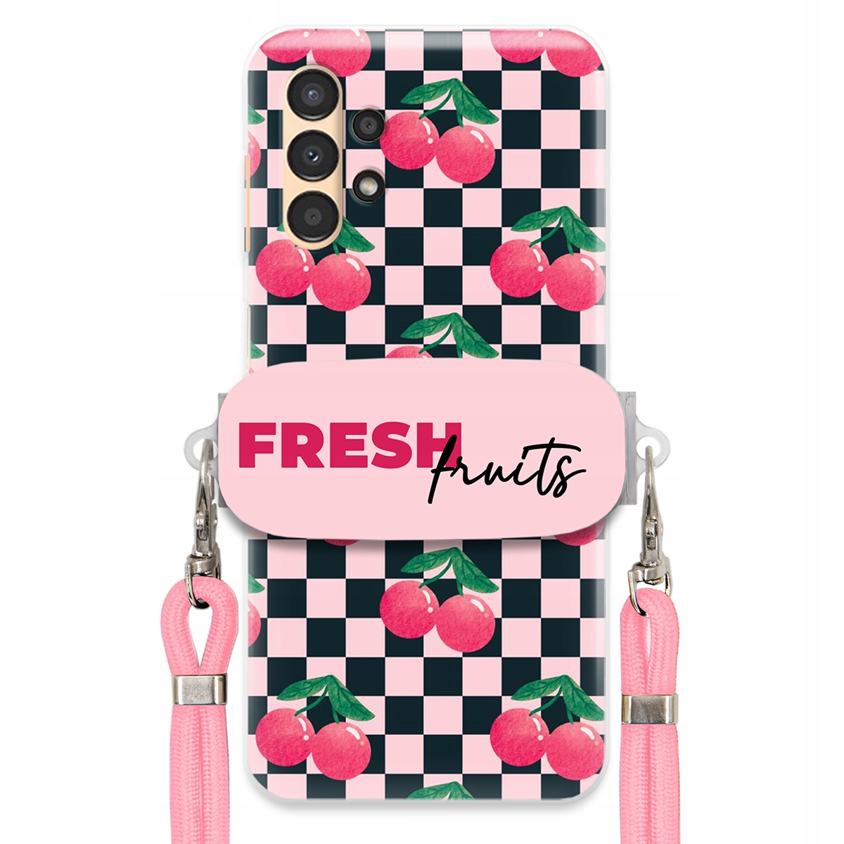Puzdro pre Samsung A13 4G Crossbody vodítko držiak šachovnice Fresh Fruits