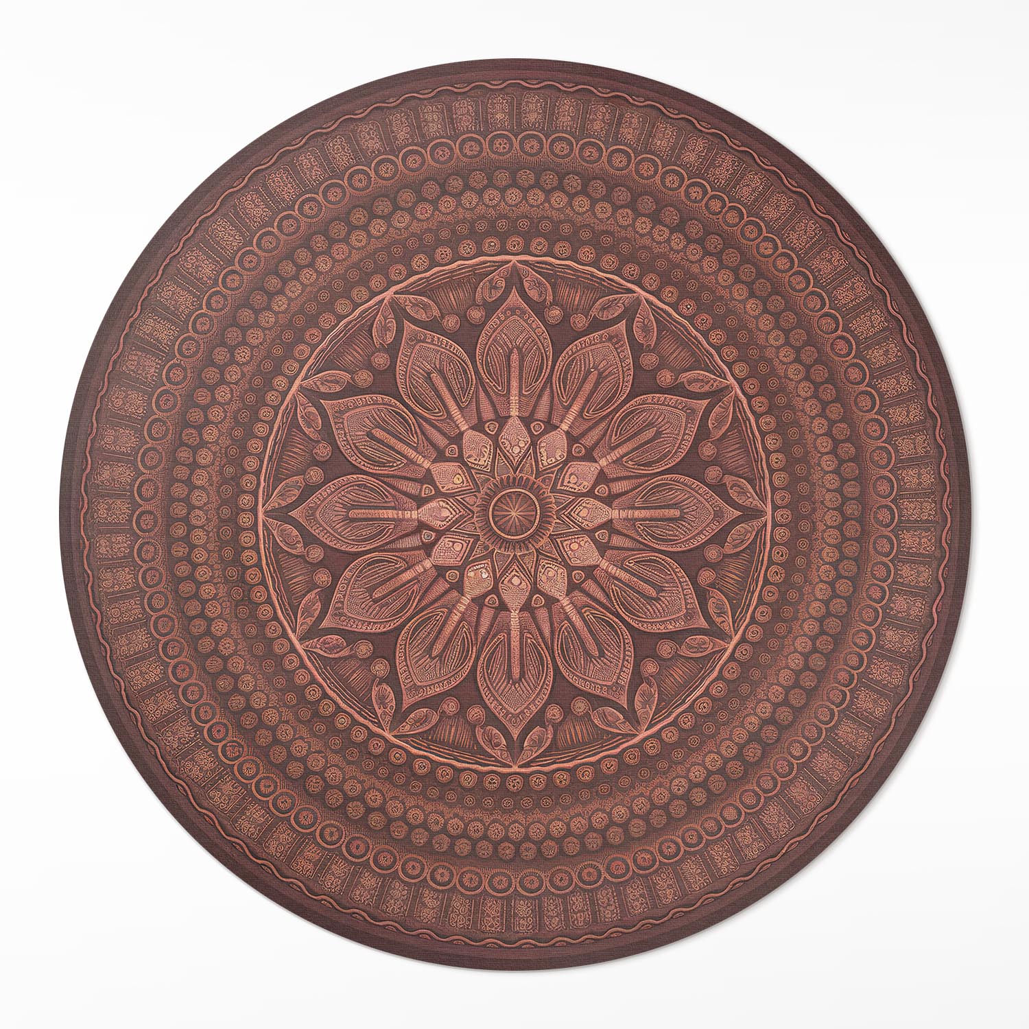 Okrúhly vinylový Behúň Orientálna mandala, dekoratívny vzor boho ⌀ 100 cm