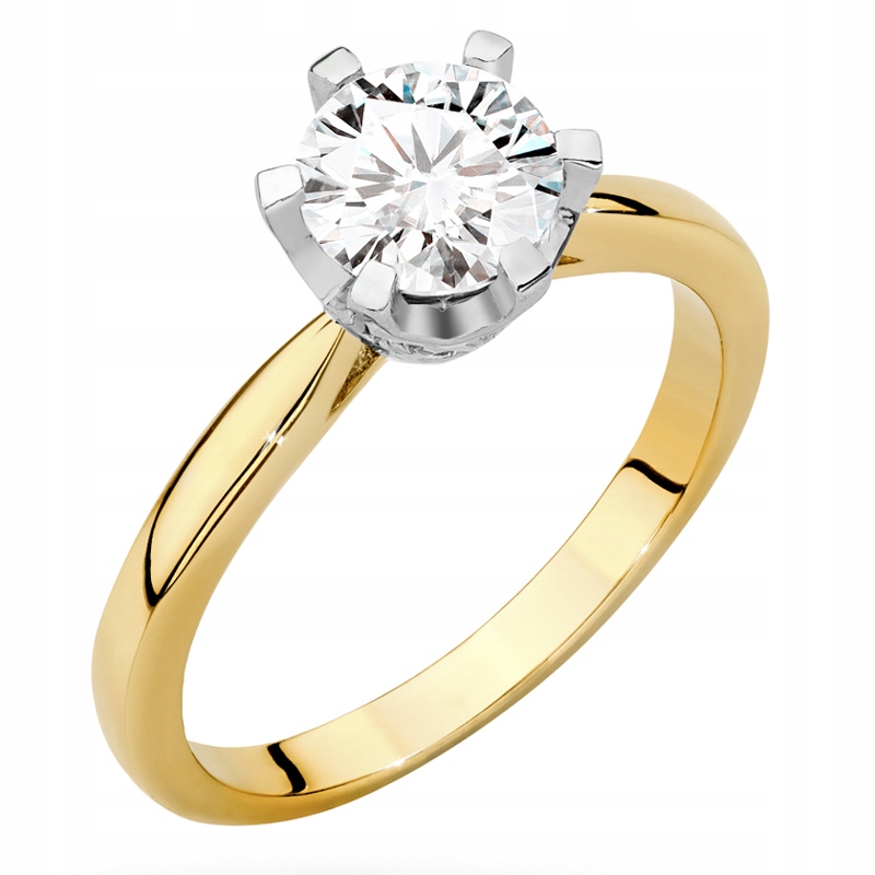 Krásný Zlatý Prstýnek 585 s Briliantem 1,06 ct