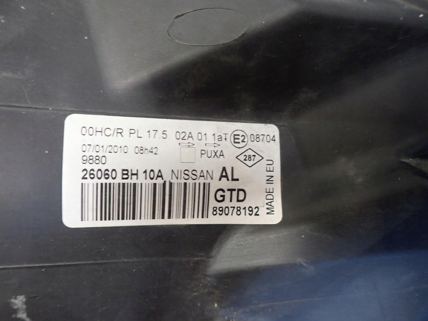 light front front left NISSAN NOTE LIFT E11 2009-2013 89078192