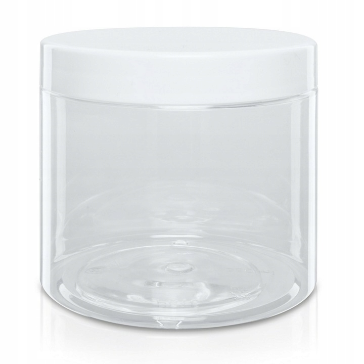 

Słoik plastikowy Pet 650ml z białą nakrętką Pp