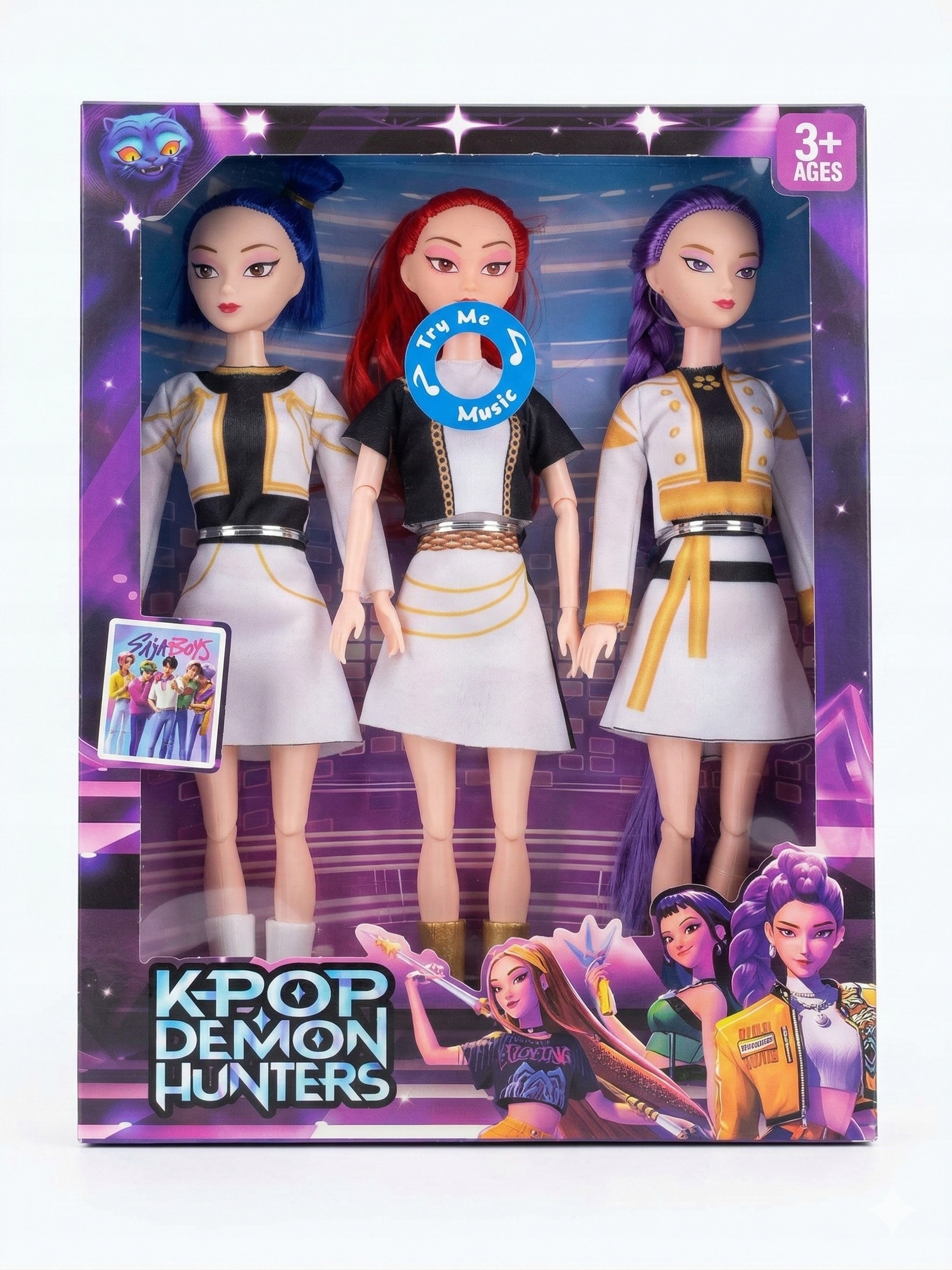 ZESTAW 3 LALEK ŚPIEWAJĄCYCH K-POP DEMON HUNTER RUMI MIRA ZOEY 30 CM PREZENT Materiał plastik inny