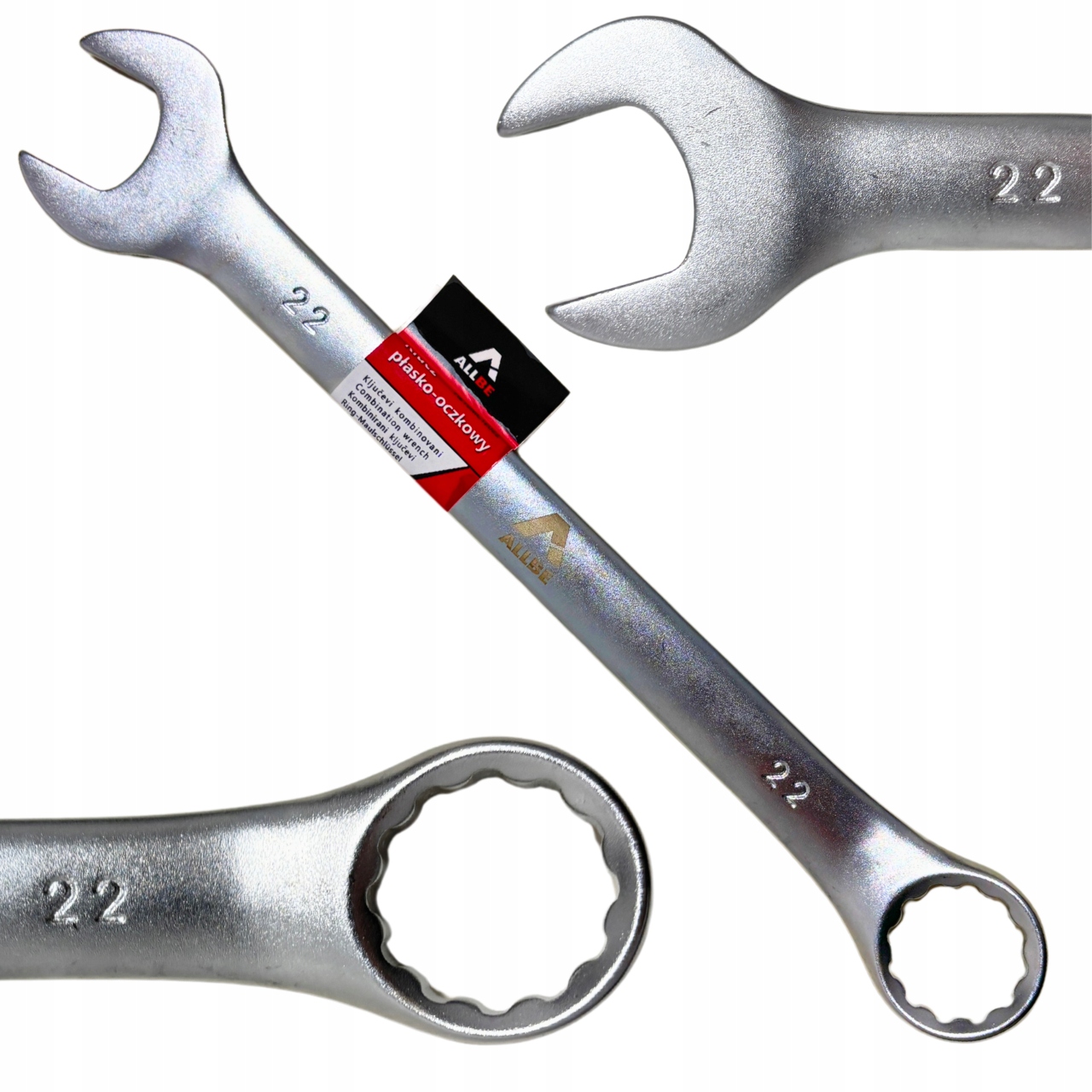 Klucz Płasko Oczkowy 22mm Stal Crv Klucz Płasko-oczkowy Cr-V Mocny Solidny