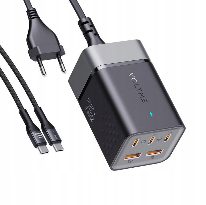 Ładowarka GaN3 Usb-c o mocy 75W, biurkowa Vito Go EzTravel, 5-portowa