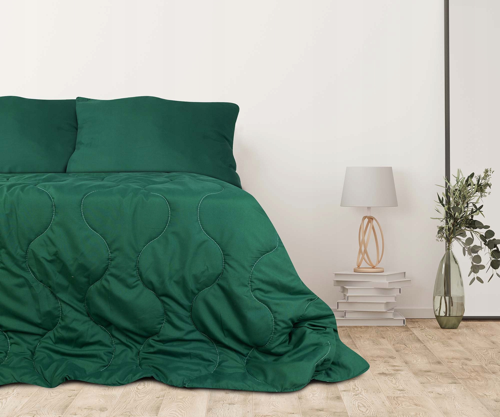 KOŁDRA LETNIA 140x200 ANTYALERGICZNA CIENKA LEKKA NA LATO BUTELKOWA ZIELEŃ Sezonowość kołdry letnia