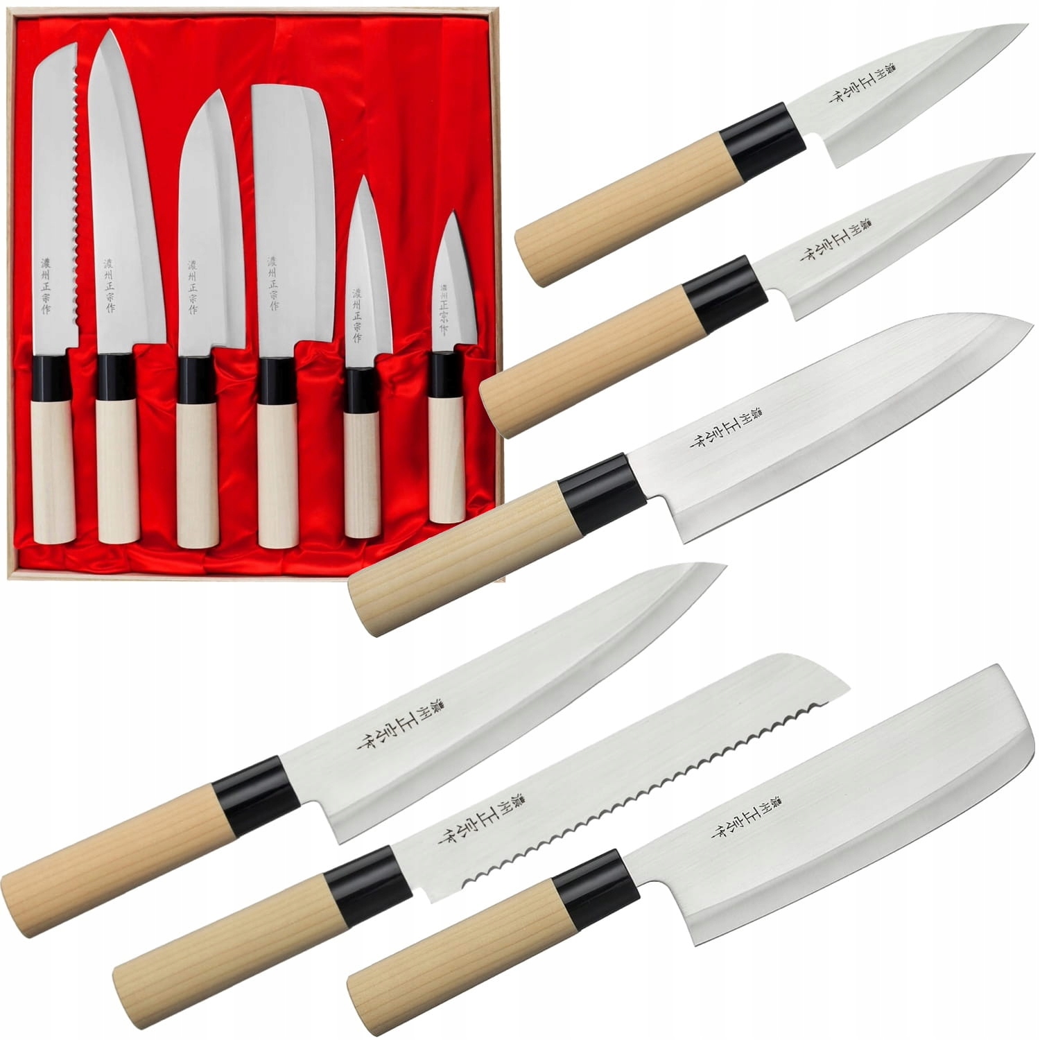 Satake Megumi 420J2 Japonský set 6 nožov v darčekovom puzdre HG8582W