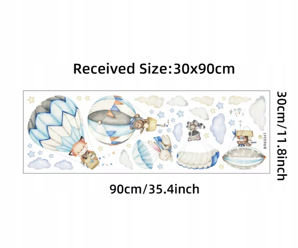 NAKLEJKI NA ŚCIANĘ ścienne ZWIERZĄTKA BALONY 93x54 Marka inna