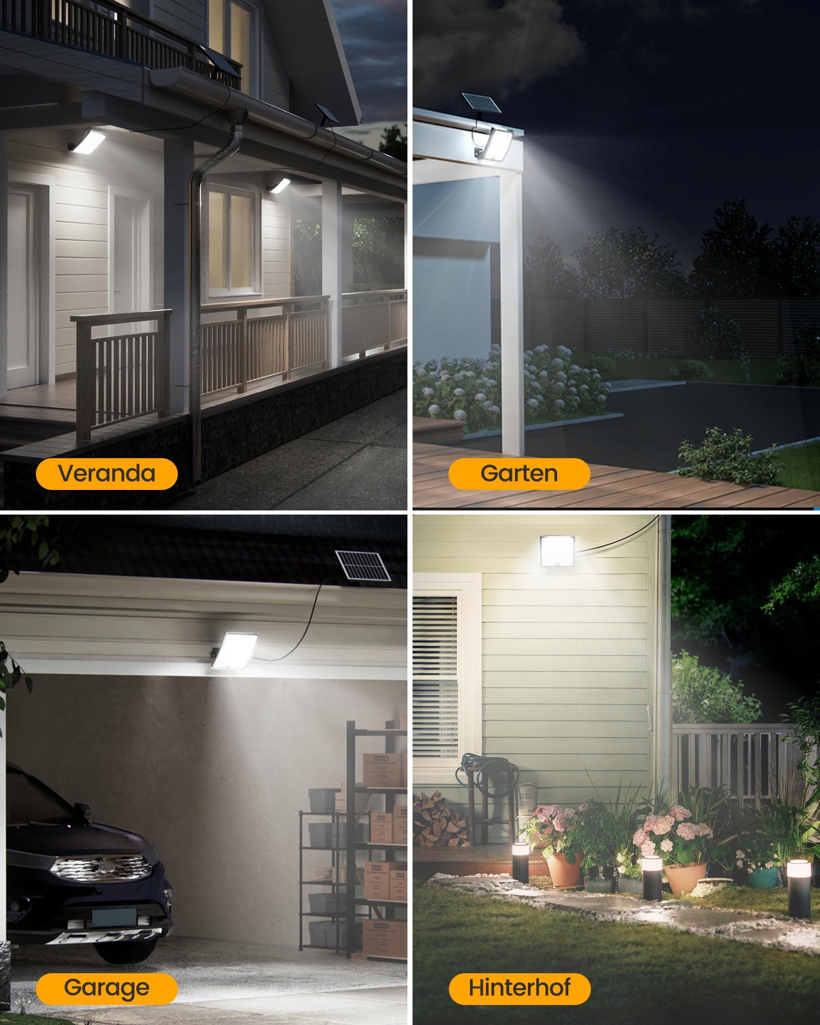Lampy Solarne Zewnętrzne Z Czujnikiem Ruchu Wodoodporne 2 Sztuki RIXGLEAM — miniatura 7