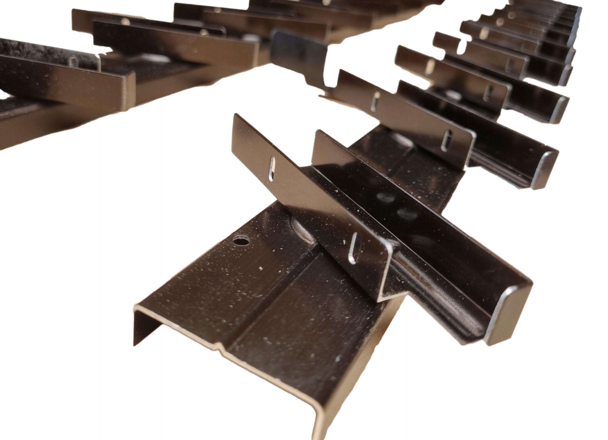 Hliníkový vodicí systém žaluzií 100 cm Hnědý.