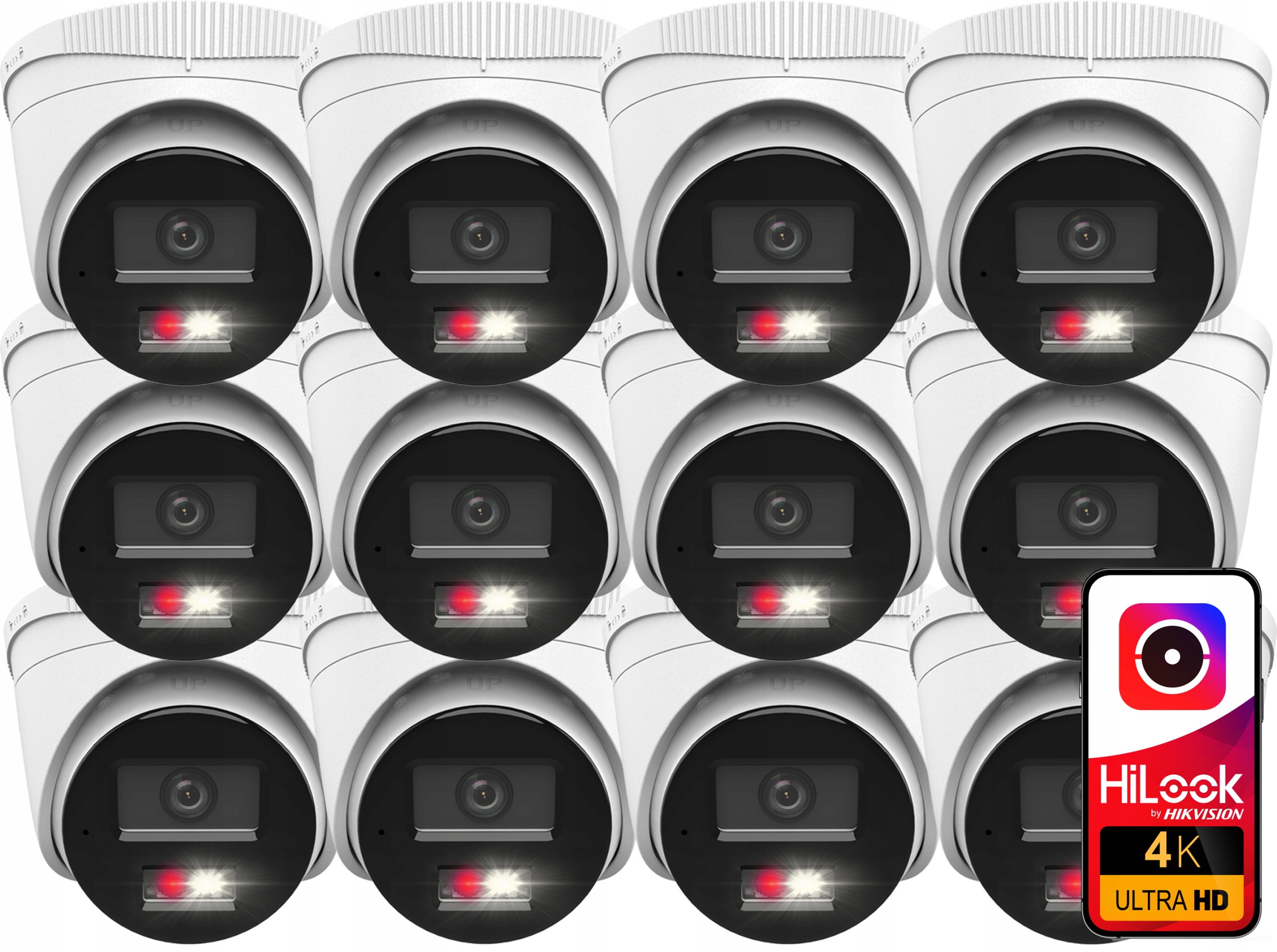 Kamera x12 Ip 8Mpx kupolová HiLook od spoločnosti Hikvision IPCAM-T8-30DL Mikrofón Poe